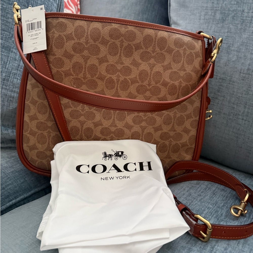 Coach Retail Coated Canvas Signature Cary Shoulder Bag NWT - Picture 5 of 10